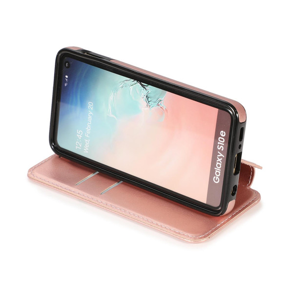 Samsung Galaxy S10e Knight Magnetic Suction Leather Phone Case(Rose Gold)