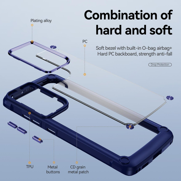 Samsung Galaxy S21 Ultra 5G TPU + PC Lens Protection Phone Case(Blue)
