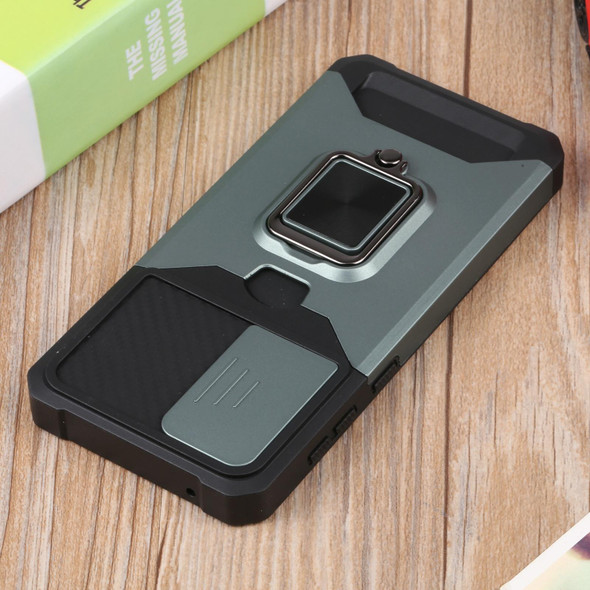 Samsung Galaxy A33 5G Sliding Camera Cover Design PC + TPU Shockproof Phone Case(Dark Green)