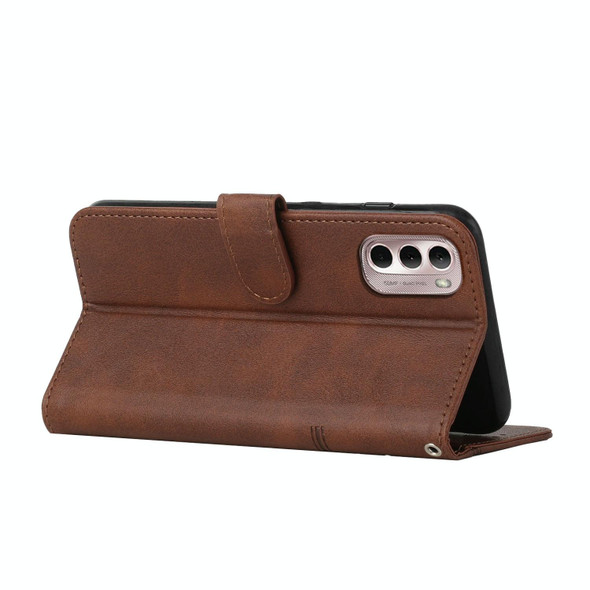 Motorola Moto G Stylus 2022 5G Stitching Calf Texture Buckle Leather Phone Case(Brown)