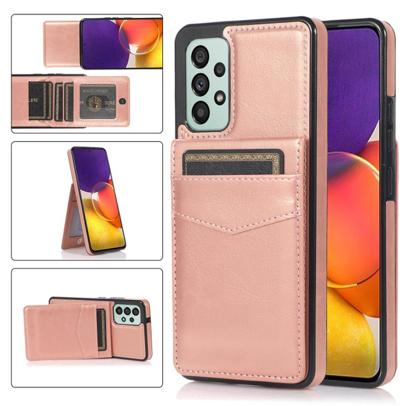 Samsung Galaxy A53 5G Solid Color PC + TPU Protective Case with Holder & Card Slots(Rose Gold)