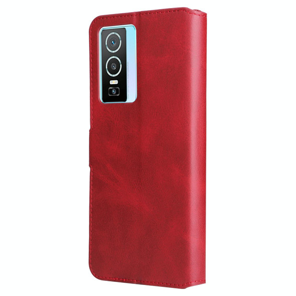 vivo Y76s / Y76 5G Classic Calf Texture Flip Leather Case(Red)
