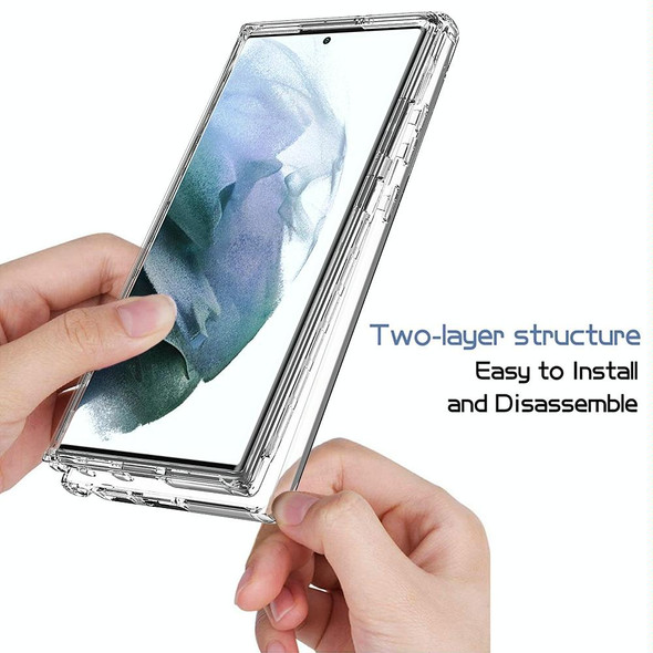 Samsung Galaxy S22 Ultra 5G High Transparency Two-color Gradual PC+TPU Phone Case(Transparent)