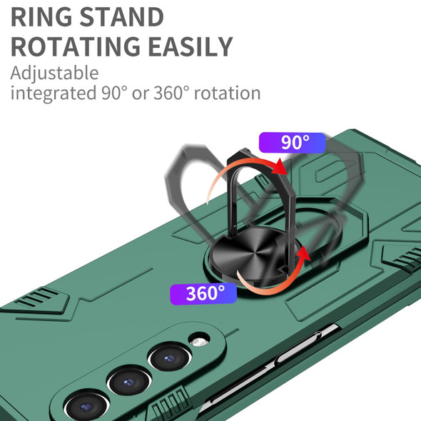 Samsung Galaxy Z Fold3 5G Matte UV Shockproof Phone Case(Dark Green)