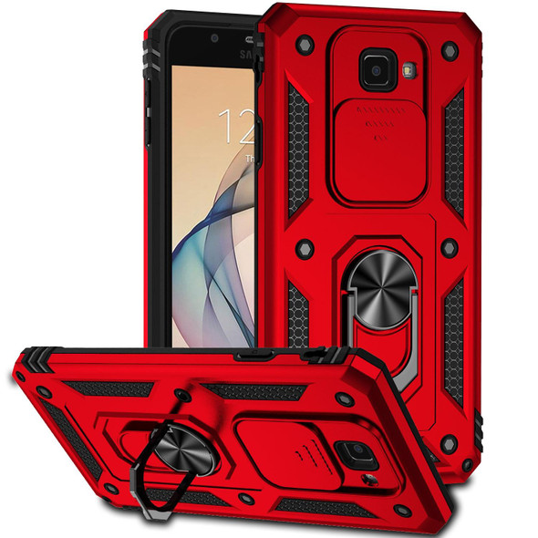 Samsung Galaxy J7 Prime Sliding Camshield Holder Phone Case(Red)