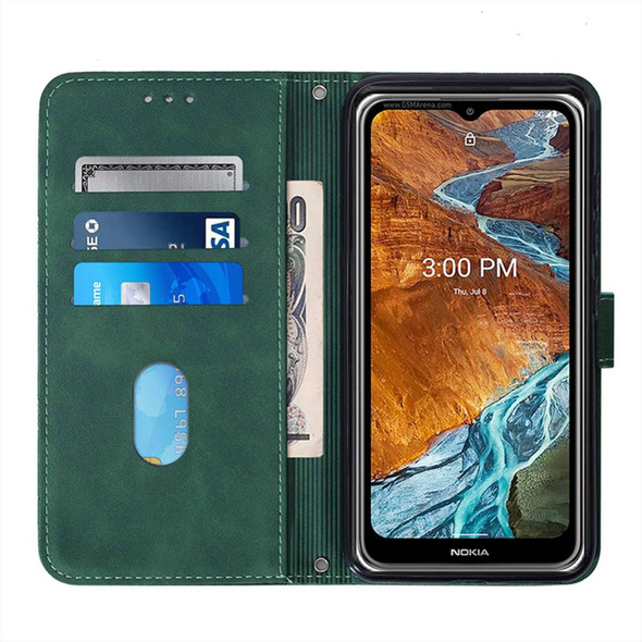 Samsung Galaxy A03 Core Crossbody 3D Embossed Flip Leather Phone Case(Dark Green)