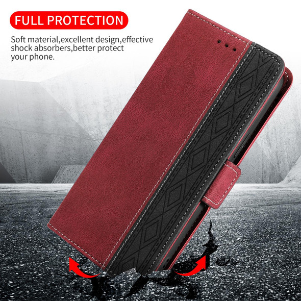 Samsung Galaxy A72 4G / 5G Stitching Side-Magnetic RFID Leather Phone Case(Red)