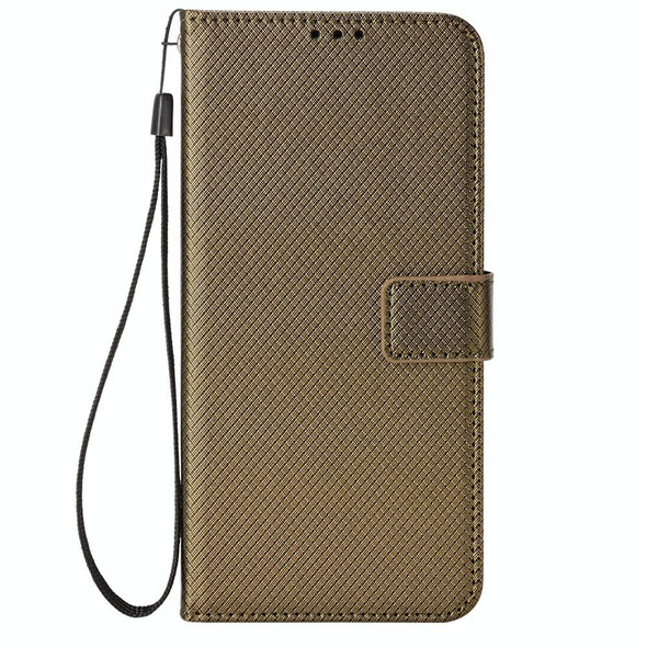 Samsung Galaxy Z Fold3 5G Diamond Texture Leather Phone Case(Brown)