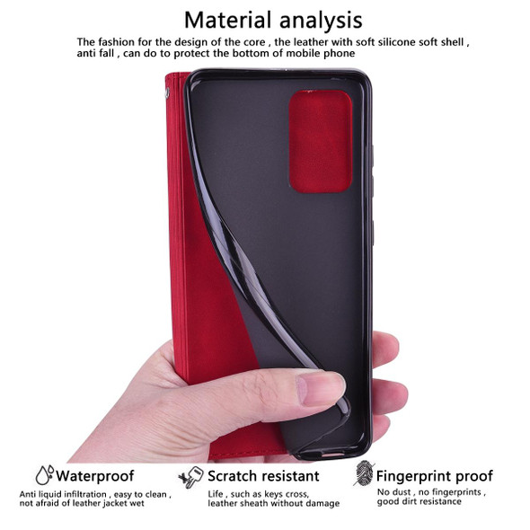 Samsung Galaxy A03s 164mm Frosted Business Magnetic Flip Leather Phone Case(Red)