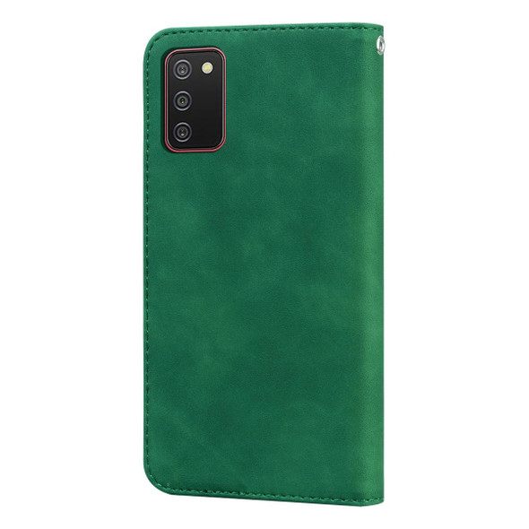 Samsung Galaxy A03s 164mm Frosted Business Magnetic Flip Leather Phone Case(Green)