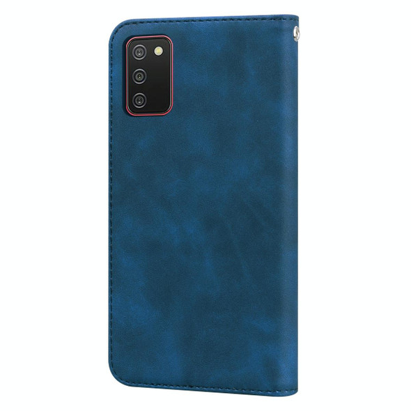 Samsung Galaxy A03s 164mm Frosted Business Magnetic Flip Leather Phone Case(Blue)