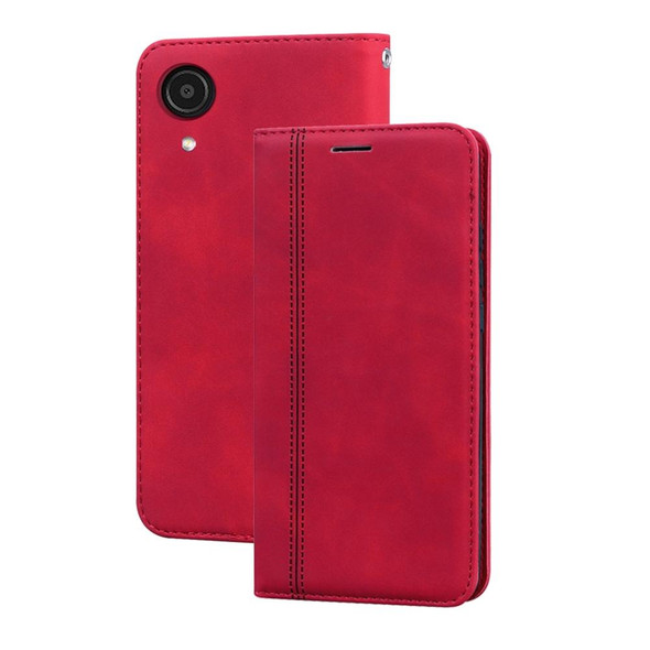 Samsung Galaxy A03 Core Frosted Business Magnetic Flip Leather Phone Case(Red)