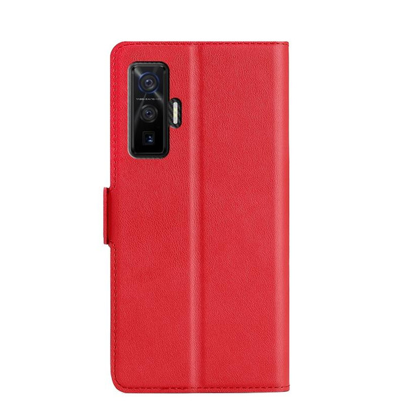 vivo iQOO 5 Pro 5G Ultra-thin Voltage Side Buckle PU + TPU Leather Phone Case(Red)