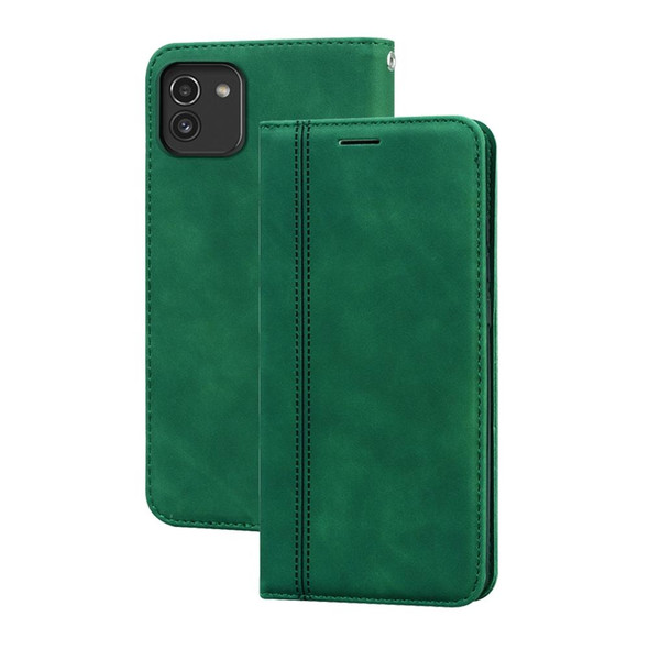 Samsung Galaxy A03 164mm Frosted Business Magnetic Flip Leather Phone Case(Green)