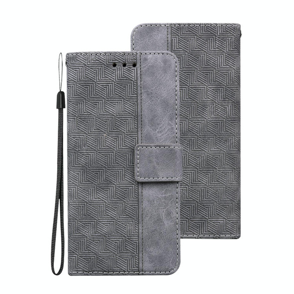 Samsung Galaxy Note20 Ultra Geometric Embossed Leather Phone Case(Grey)