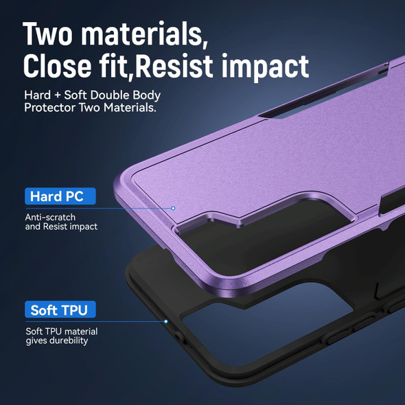 Samsung Galaxy S22+ 5G Pioneer Armor Heavy Duty PC + TPU Phone Case(Purple Black)