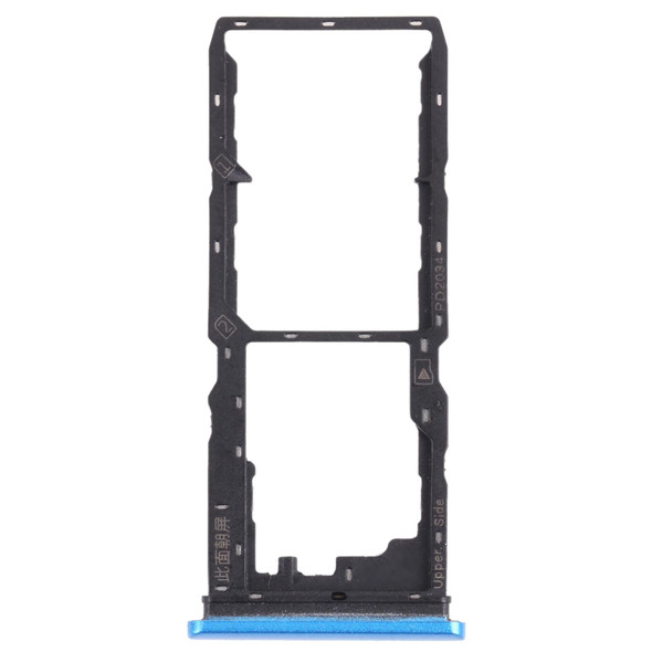 SIM Card Tray + SIM Card Tray + Micro SD Card Tray for vivo Y30 Standard / Y12s (Blue)