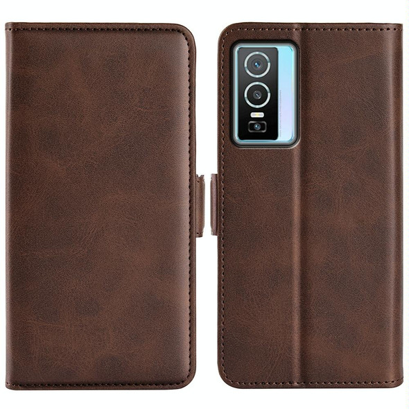 vivo Y76 5G / Y76S 5G / Y74S Dual-side Magnetic Buckle Leather Case(Brown)