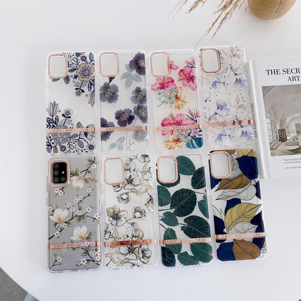 Samsung Galaxy S21+ 5G Translucent Plating Flower Phone Case(Magnolia)