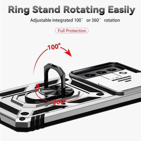 Samsung Galaxy S22+ 5G Sliding Camshield Holder Phone Case(Silver)