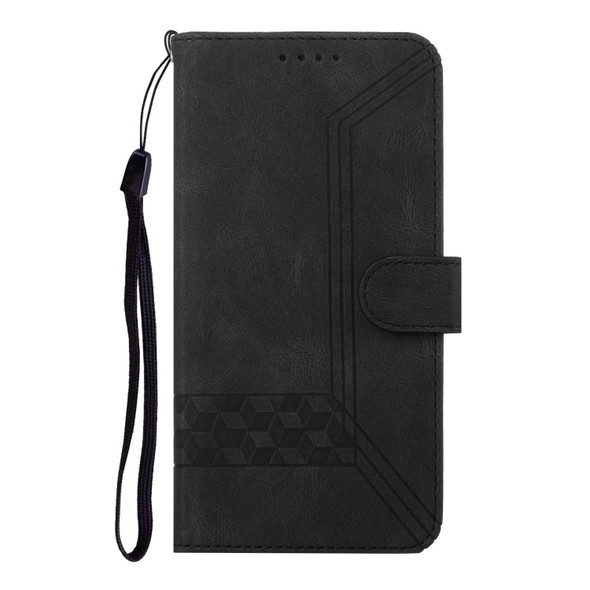 Samsung Galaxy Note20 Ultra Cubic Skin Feel Flip Leather Phone Case(Black)
