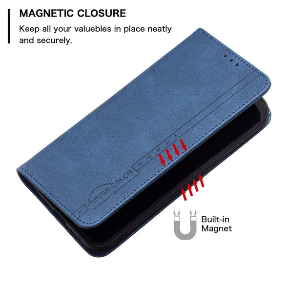 Samsung Galaxy S20 Magnetic RFID Blocking Anti-Theft Leather Case with Holder & Card Slots & Wallet(Blue)