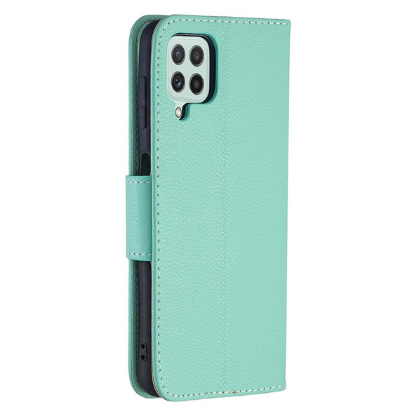 Samsung Galaxy A22 4G Litchi Texture Pure Color Horizontal Flip Leather Phone Case with Holder & Card Slots & Wallet & Lanyard(Green)