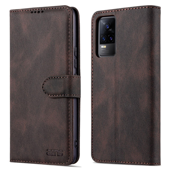 vivo V21e 4G / Y73 2021 AZNS Dream II Skin Feel PU+TPU Horizontal Flip Leather Case with Holder & Card Slots & Wallet(Coffee)