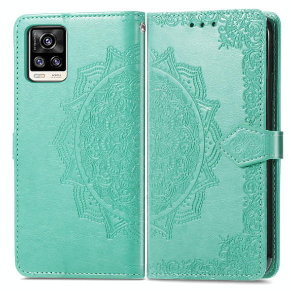 vivo V20 2021 Mandala Embossing Pattern Horizontal Flip Leather Case with Holder & Card Slots & Wallet & Lanyard(Green)