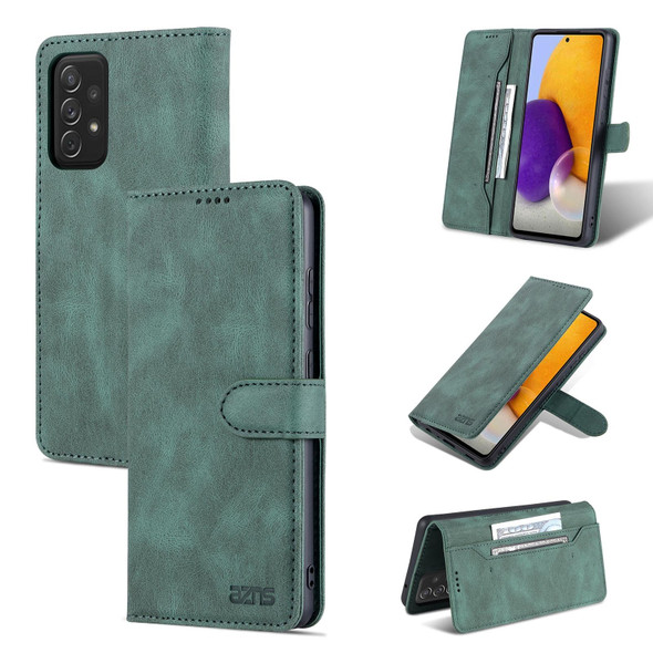 Samsung Galaxy A72 5G / 4G AZNS Dream II Skin Feel PU+TPU Horizontal Flip Leather Case with Holder & Card Slots & Wallet(Green)