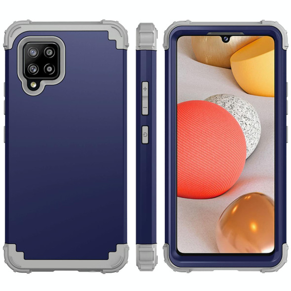 Samsung Galaxy A42 5G 3 in 1 Shockproof PC + Silicone Protective Case(Navy Blue + Grey)