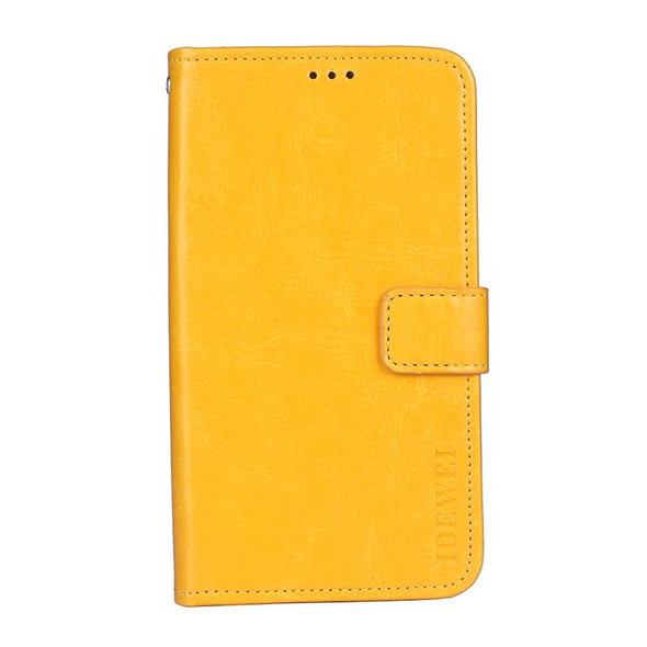 Samsung Galaxy A52s 5G idewei Crazy Horse Texture Horizontal Flip Leather Case with Holder & Card Slots & Wallet(Yellow)