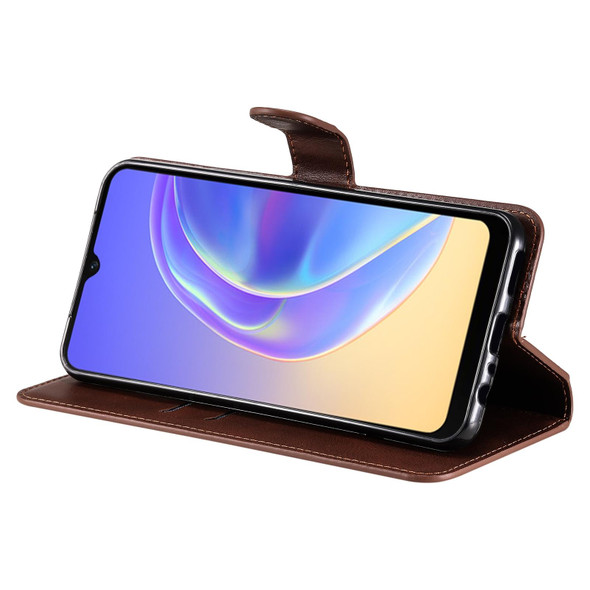 Classic Calf Texture PU + TPU Horizontal Flip Leatherette Case with Holder & Card Slots & Wallet - vivo V21e(Brown)