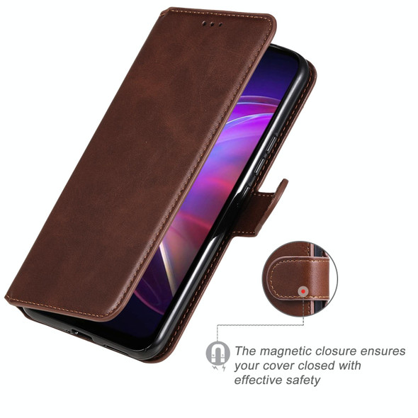 Classic Calf Texture PU + TPU Horizontal Flip Leatherette Case with Holder & Card Slots & Wallet - vivo V21(Brown)