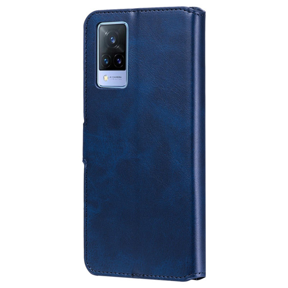 Classic Calf Texture PU + TPU Horizontal Flip Leatherette Case with Holder & Card Slots & Wallet - vivo V21(Blue)