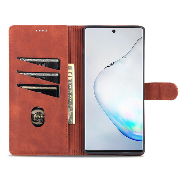 Samsung Galaxy Note10+ AZNS Skin Feel Calf Texture Horizontal Flip Leather Case with Card Slots & Holder & Wallet(Brown)