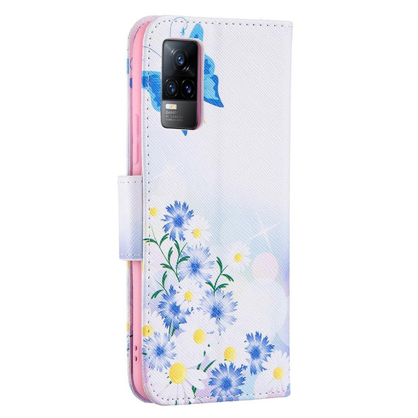 vivo V21e 4G Colored Drawing Pattern Horizontal Flip Leather Case with Holder & Card Slots & Wallet(Butterfly Love)