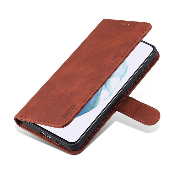 Samsung Galaxy S21+ 5G AZNS Skin Feel Calf Texture Horizontal Flip Leather Case with Card Slots & Holder & Wallet(Brown)