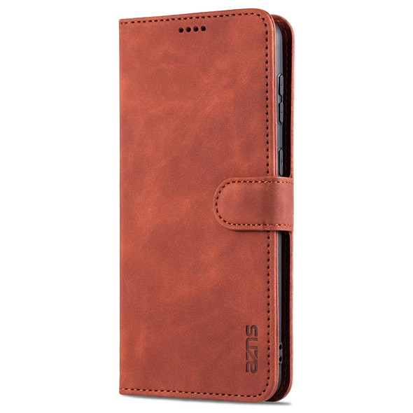 Samsung Galaxy S21+ 5G AZNS Skin Feel Calf Texture Horizontal Flip Leather Case with Card Slots & Holder & Wallet(Brown)