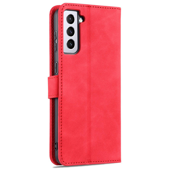 Samsung Galaxy S21+ 5G AZNS Skin Feel Calf Texture Horizontal Flip Leather Case with Card Slots & Holder & Wallet(Red)