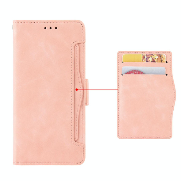 vivo Y72 5G / iQOO Z3 5G Skin Feel Calf Pattern Horizontal Flip Leather Case with Holder & Card Slots & Photo Frame(Pink)
