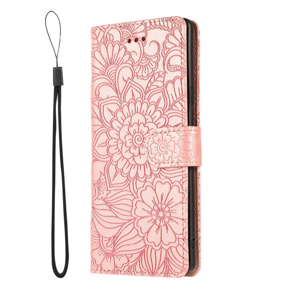 Samsung Galaxy Note9 Skin Feel Embossed Sunflower Horizontal Flip Leather Case with Holder & Card Slots & Wallet & Lanyard(Rose Gold)