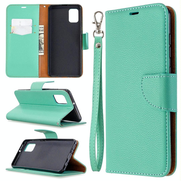 Samsung Galaxy A31 Litchi Texture Pure Color Horizontal Flip Leather Case with Holder & Card Slots & Wallet & Lanyard(Green)