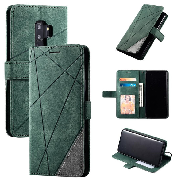 Samsung Galaxy S9 Plus Skin Feel Splicing Horizontal Flip Leather Case with Holder & Card Slots & Wallet & Photo Frame(Green)