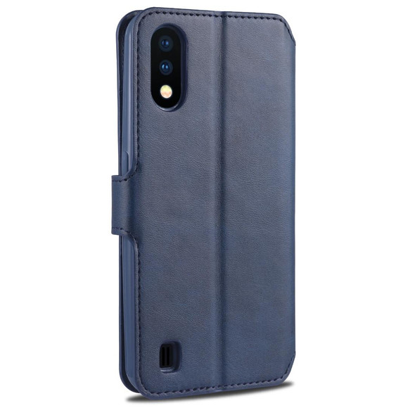 Samsung Galaxy A01 AZNS Calf Texture Horizontal Flip Leather Case, with Holder & Card Slots & Wallet & Photo Frame(Blue)