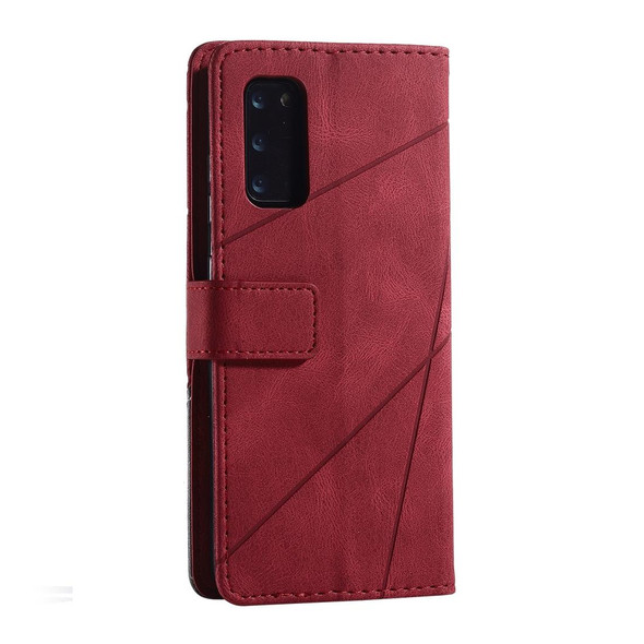 Samsung Galaxy S20 Plus Skin Feel Splicing Horizontal Flip Leather Case with Holder & Card Slots & Wallet & Photo Frame(Red)