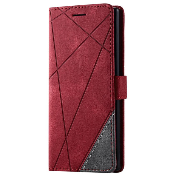 Samsung Galaxy Note 10 Skin Feel Splicing Horizontal Flip Leather Case with Holder & Card Slots & Wallet & Photo Frame(Red)