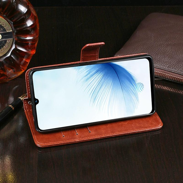 Vivo S6 5G idewei Crazy Horse Texture Horizontal Flip Leather Case with Holder & Card Slots & Wallet(Dark Blue)