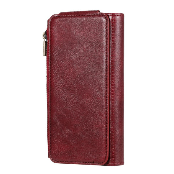 Galaxy S10 Multifunctional Retro Detachable Magnetic Horizontal Flip Leather Case with Card Slots & Holder & Wallet & Photo Frame(Red)