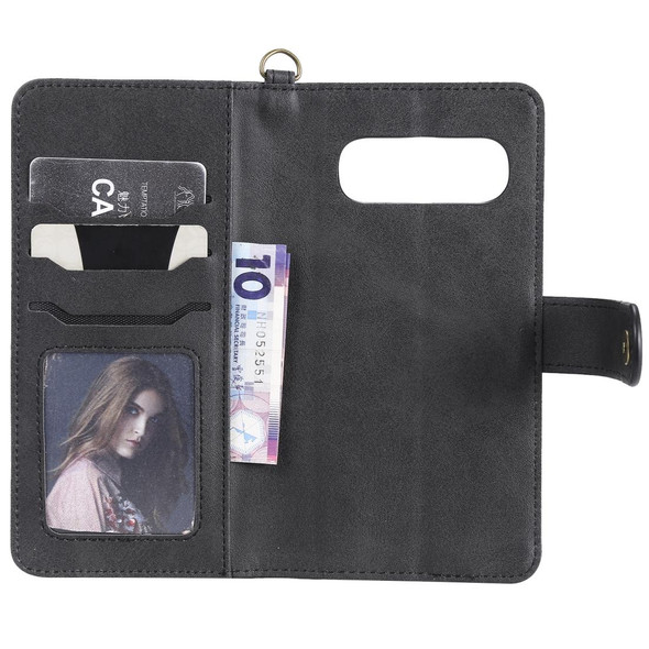 Galaxy S10 Multifunctional Detachable Magnetic Horizontal Flip Leather Case with Card Slots & Holder & Wallet & Photo Frame(Black)